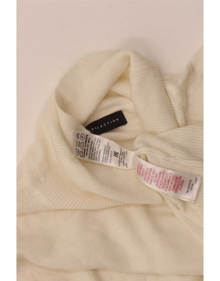 Suéter feminino Marks & Spencer com gola redonda, tamanho UK 16, grande, branco