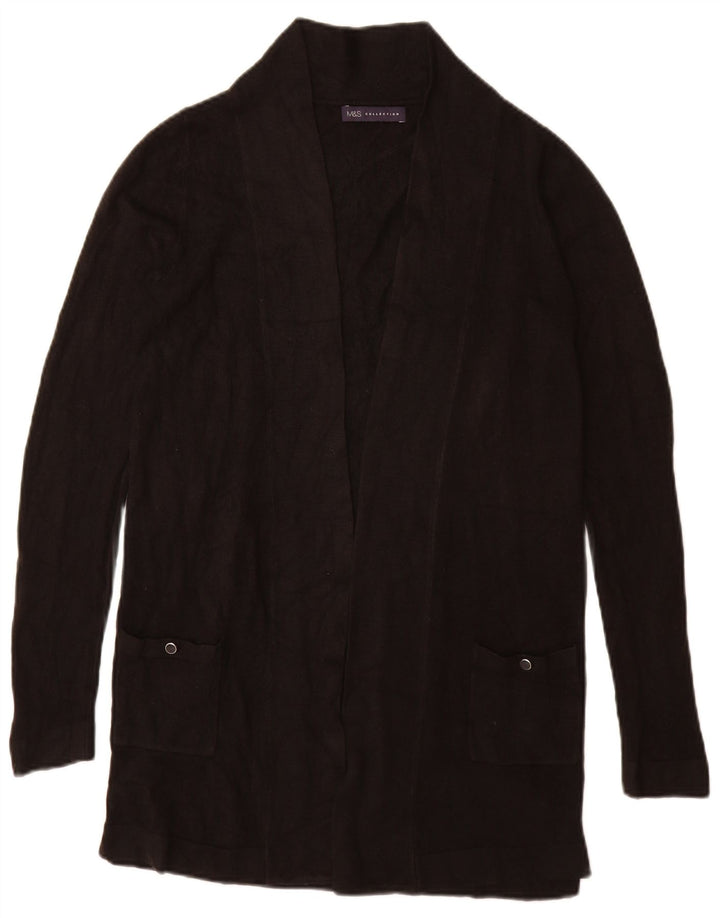 Marks & Spencer Suéter feminino Longline Open Cardigan Reino Unido 8 Pequeno Preto