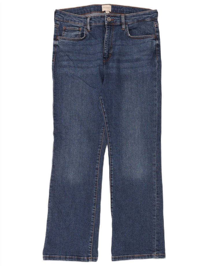 Jeans retos femininos French Connection UK 12 médio W32 L30 azul