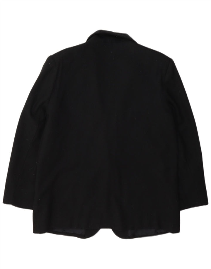 Jaqueta blazer feminina Sag Harbor com 1 botão Reino Unido 14 grande lã preta