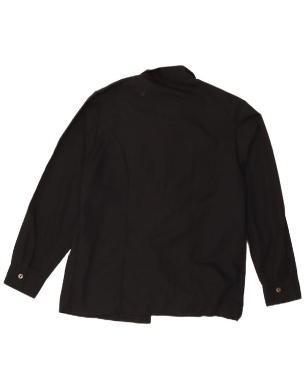 Camisa masculina Mary Coppinger poliéster preto médio