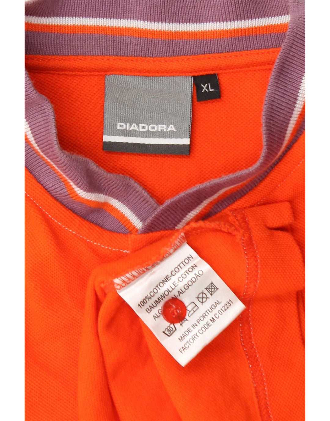 Camisa polo masculina Diadora XL laranja algodão