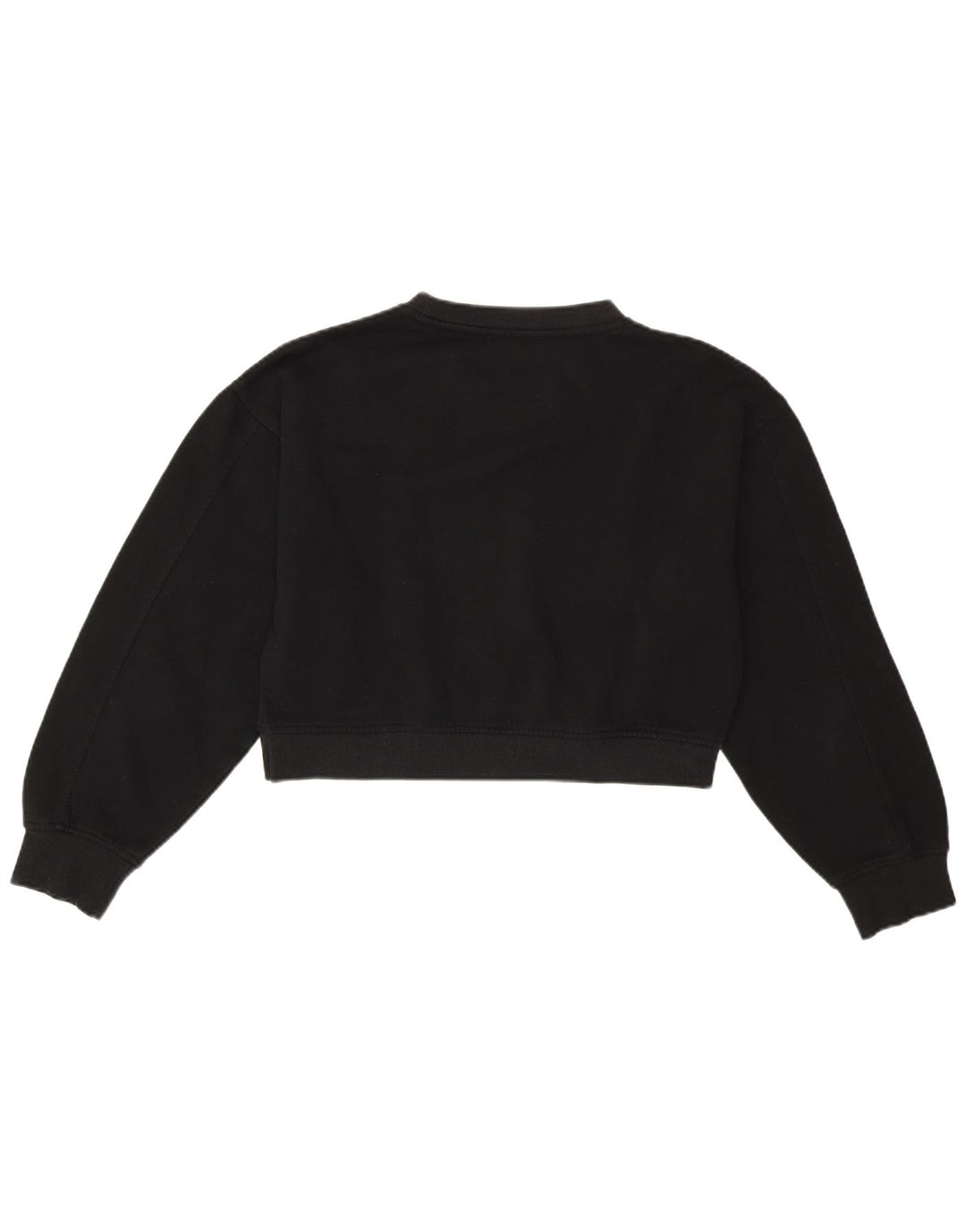 Zara Womens Crop Oversized Moletom Jumper Reino Unido 10 Pequeno Algodão Preto