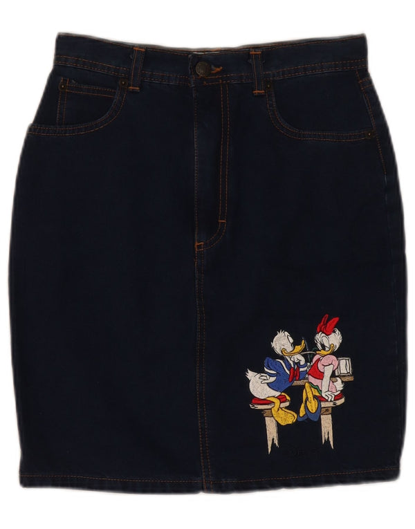 Saia jeans feminina Emmanuel Shvili Pato Donald IT 40 pequena W26 azul marinho