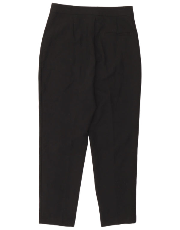 Zara Calça feminina cônica cortada média W28 L23 poliéster preto