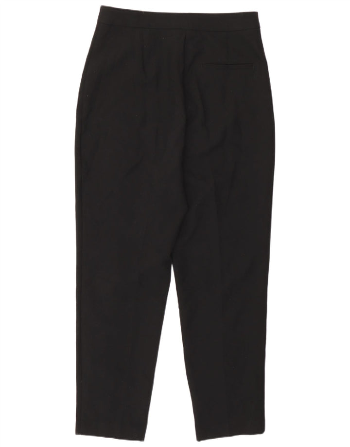 Zara Calça feminina cônica cortada média W28 L23 poliéster preto