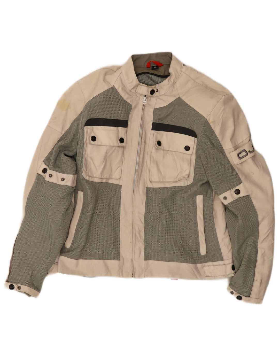 Jaqueta feminina Racer OJ ATMOSFERE UK 14 poliamida colorblock bege médio