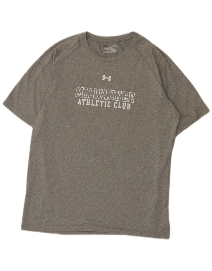 Under Armour Camiseta masculina Milwaukee gráfica grande poliéster cinza