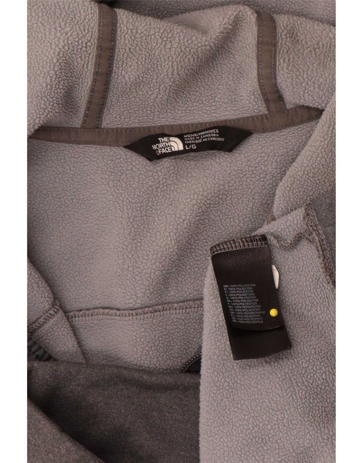 Suéter masculino com capuz e gola com zíper The North Face grande cinza colorblock poliéster
