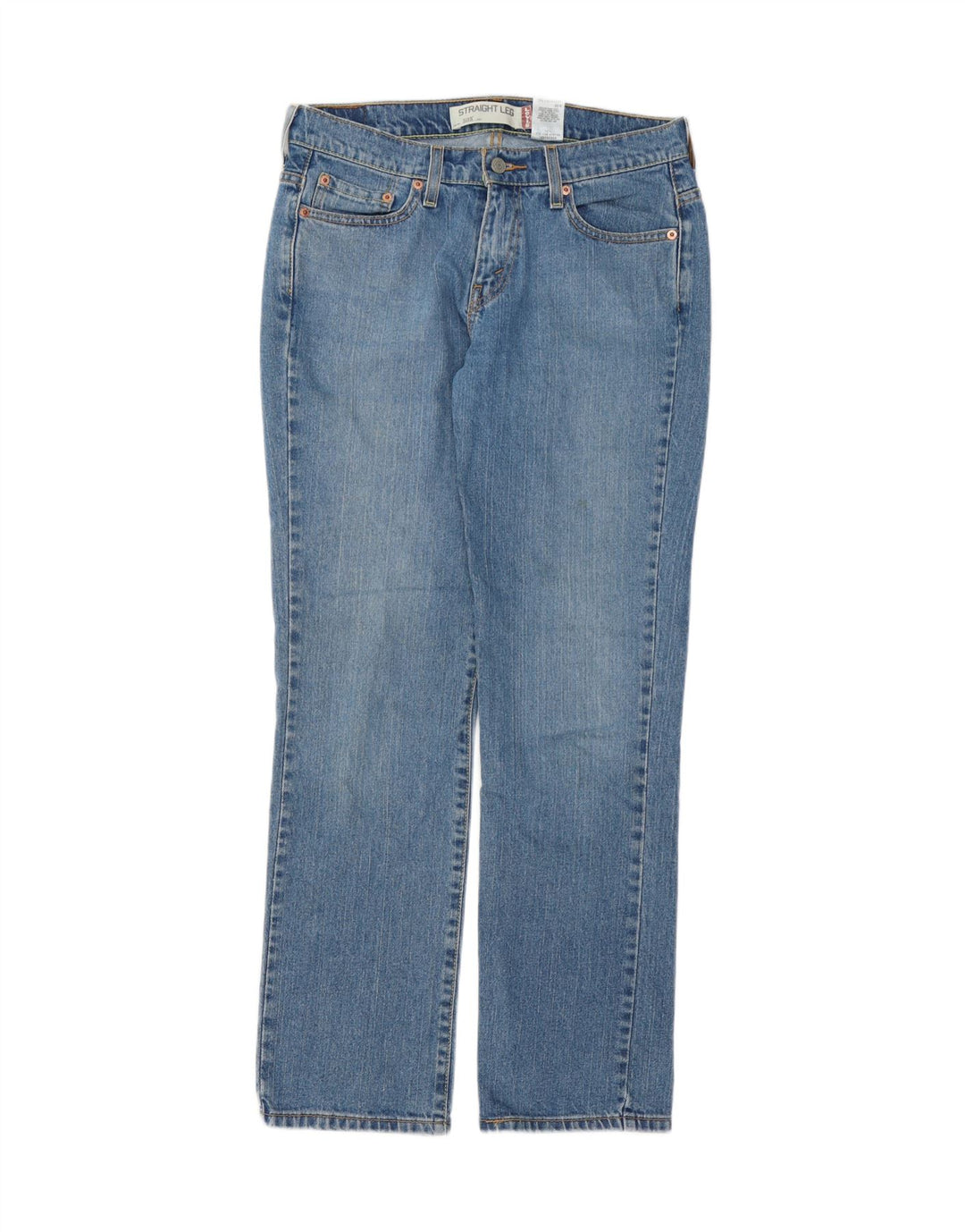 LEVI'S Feminino 505 Straight Jeans US 6 Médio W30 L31 Azul Algodão