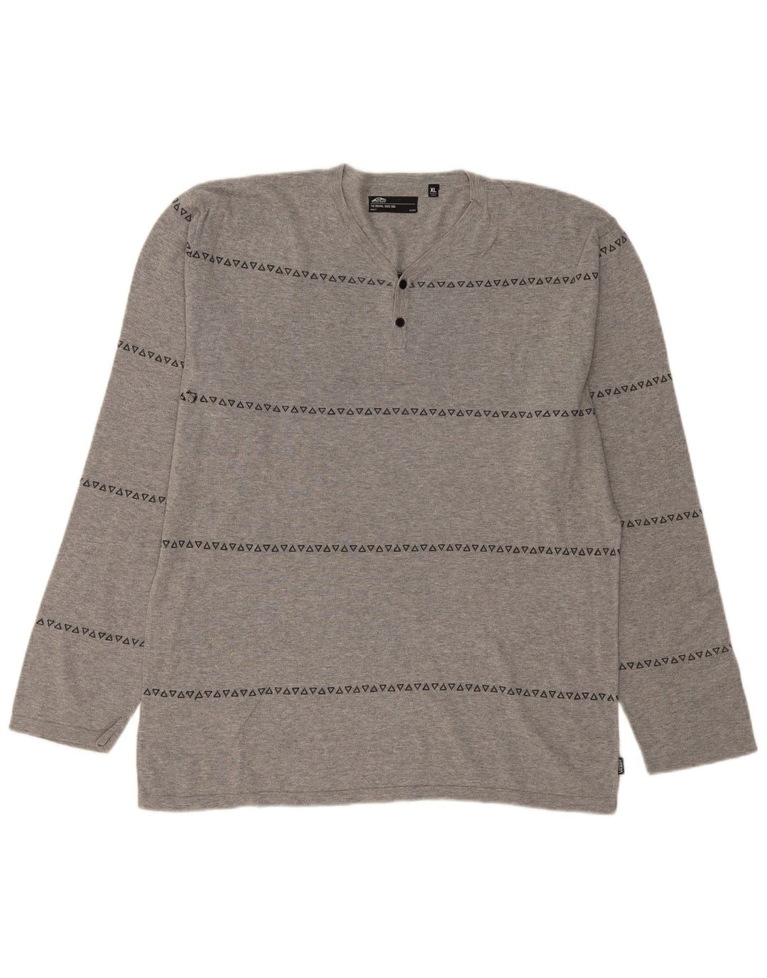 VANS Masculino Top Manga Longa XL Cinza Geométrico