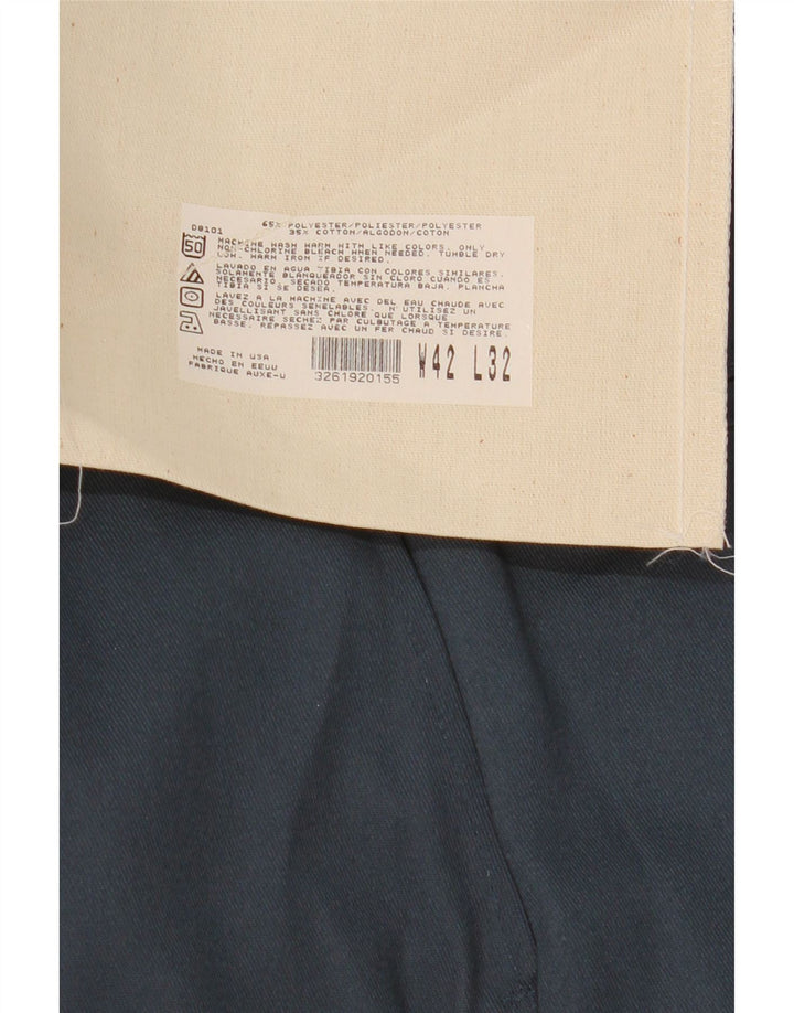 Calças Chino retas masculinas Dickies W42 L32 poliéster azul