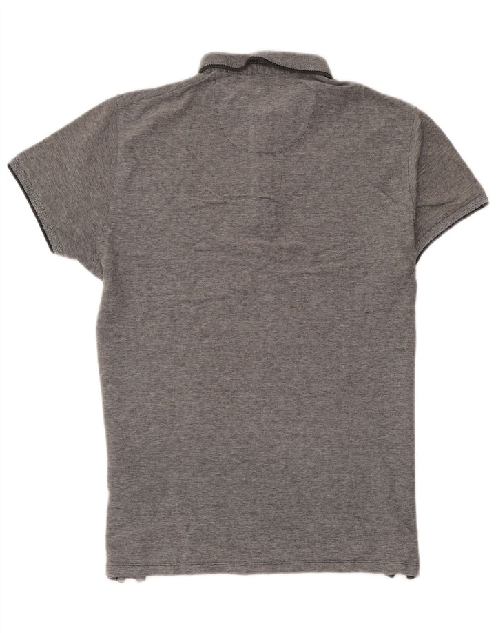 Camisa polo masculina Wrangler algodão listrado cinza médio