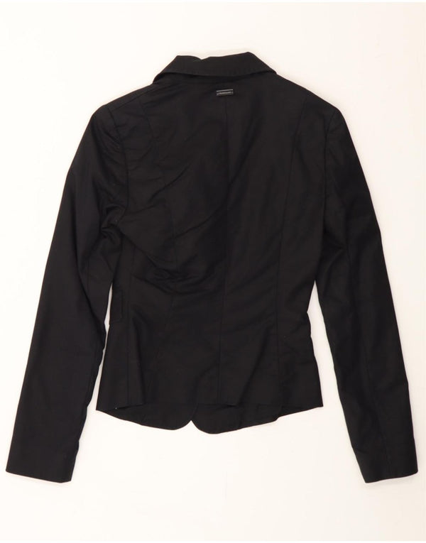 Jaqueta blazer feminina de 2 botões PENNY BLACK UK 6 XS algodão preto