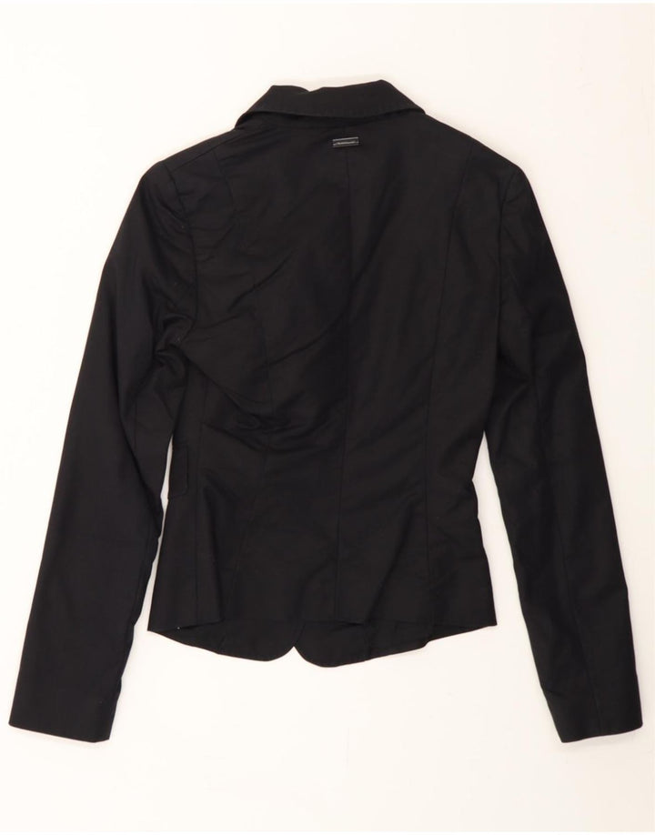 Jaqueta blazer feminina de 2 botões PENNY BLACK UK 6 XS algodão preto