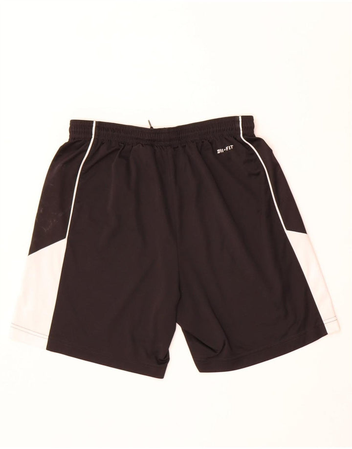 Shorts esportivos masculinos Nike Dri Fit médio preto colorblock poliéster
