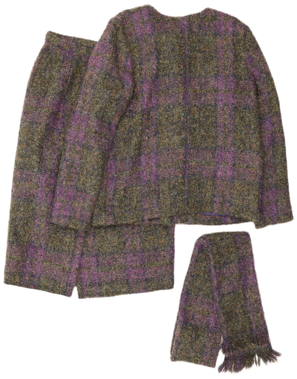 Conjunto de saia feminina Castleisland de 2 peças Reino Unido 12 médio W32 xadrez multicolorido
