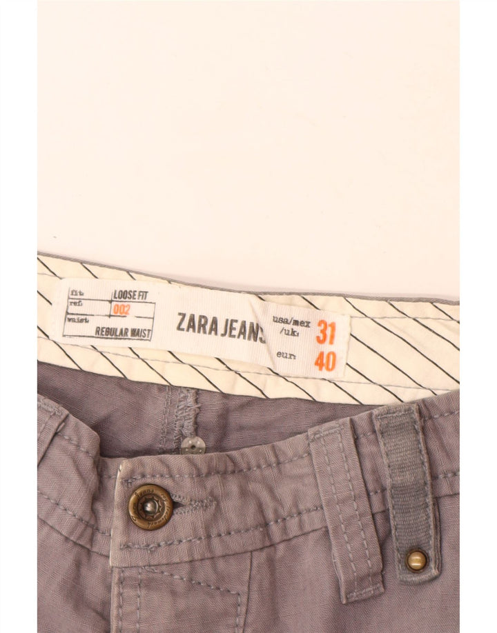 Calça cargo reta masculina Zara EU 40 médio W31 L31 cinza
