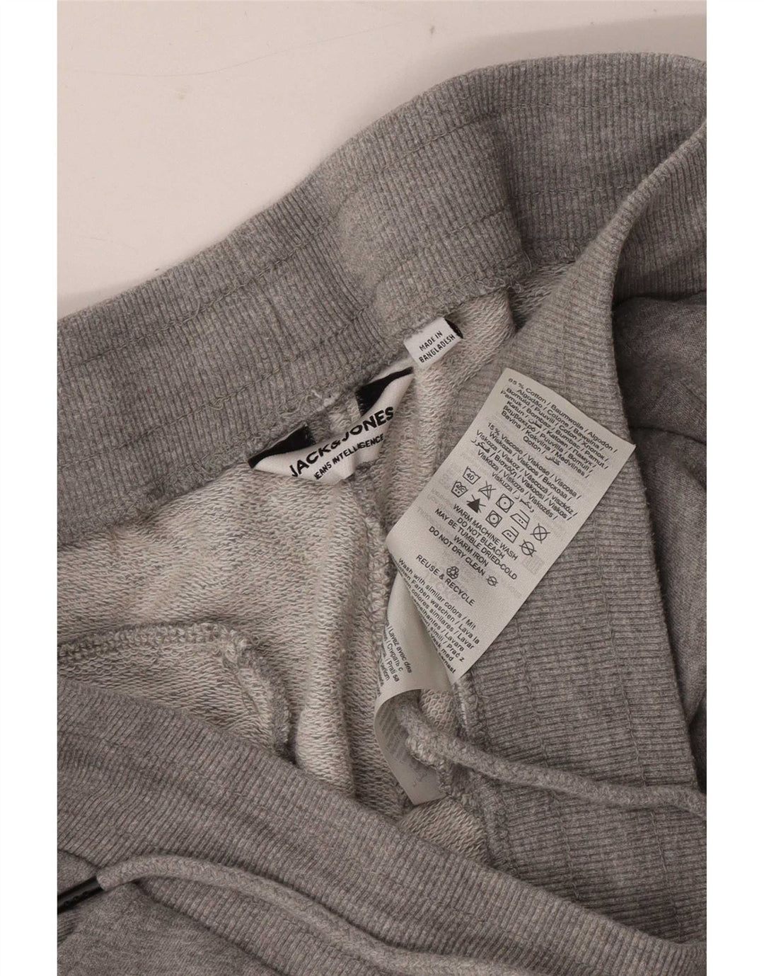 Calça de treino masculina Jack & Jones Joggers cinza médio algodão manchado