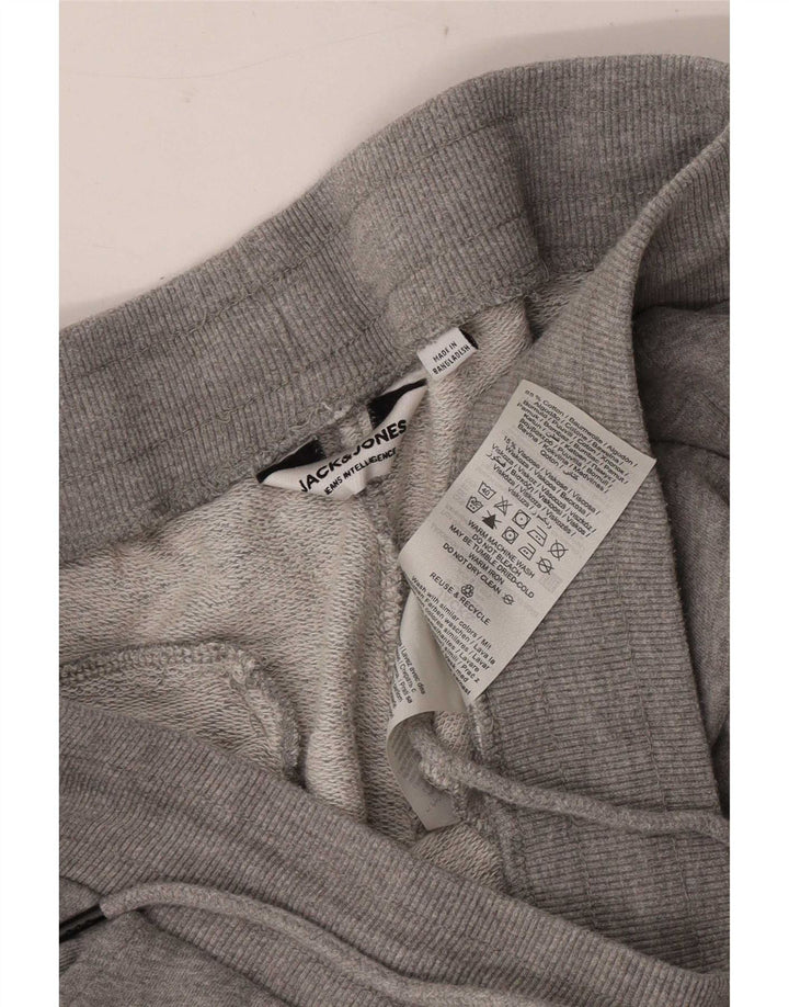 Calça de treino masculina Jack & Jones Joggers cinza médio algodão manchado