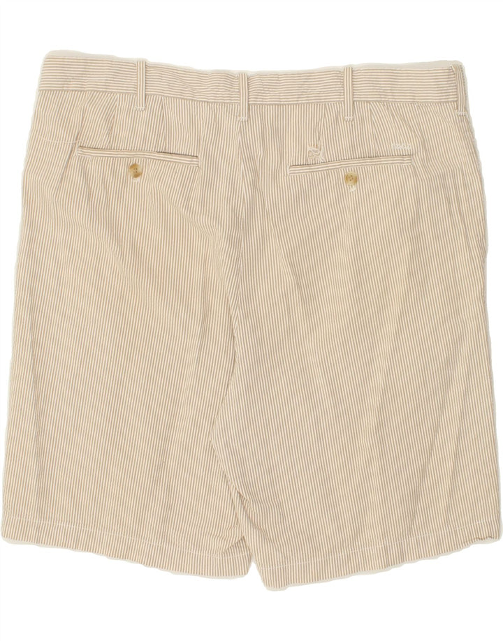 IZOD Mens Chino Shorts W40 XL Beige Pinstripe Cotton Vintage Izod and Second-Hand Izod from Messina Hembry 