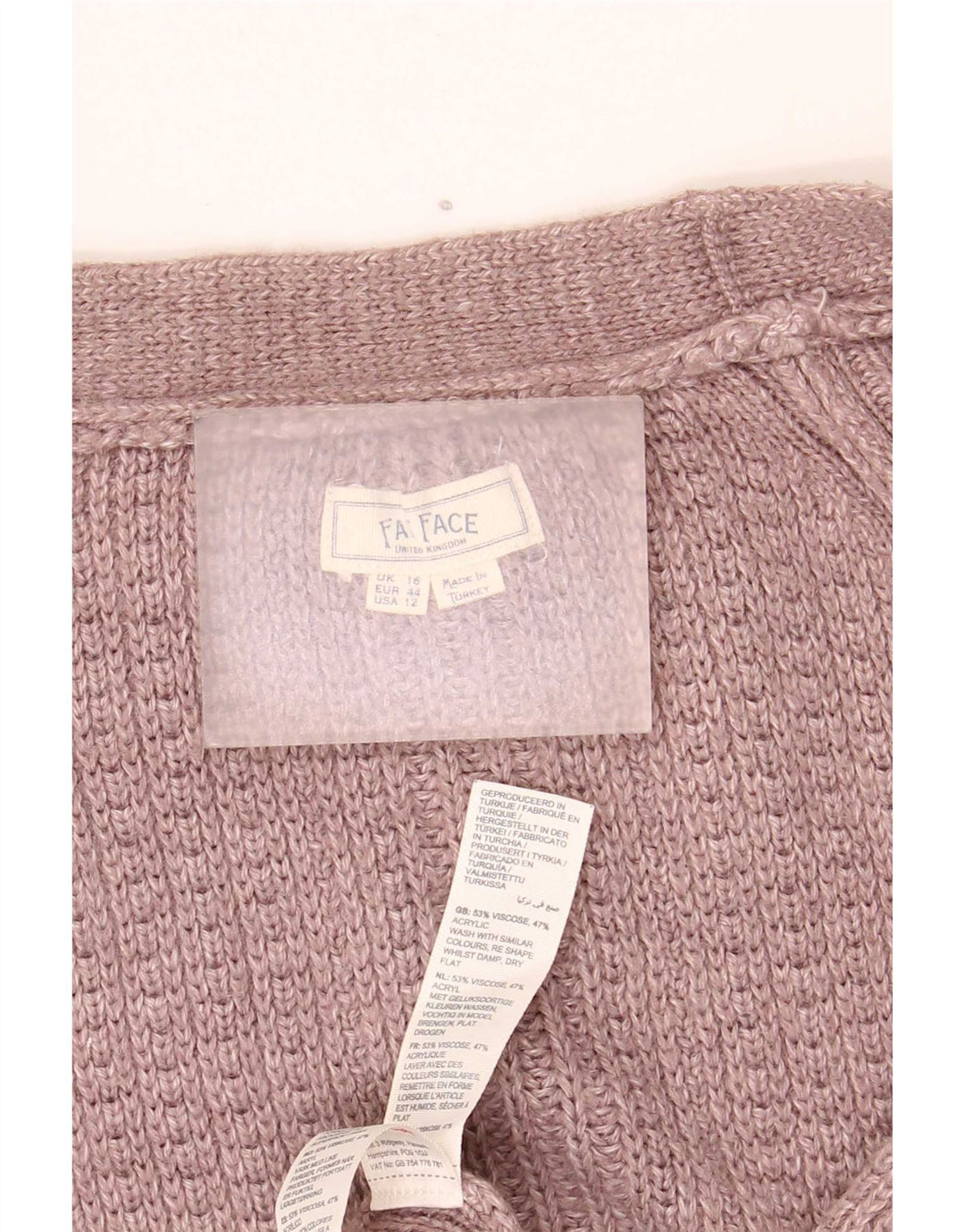 Suéter de cardigã aberto grande feminino Fat Face Reino Unido 16 grande viscose marrom