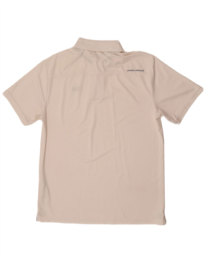 Camisa polo masculina Under Armour Heat Gear grande poliéster branco
