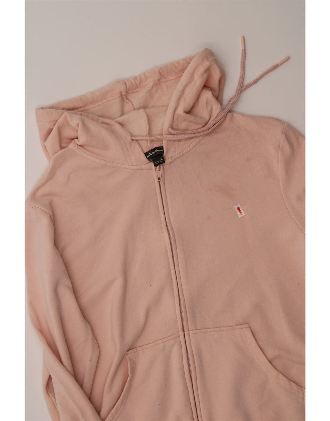 EDDIE BAUER Womens Zip Hoodie Sweater UK 14 Medium Pink Cotton Vintage Eddie Bauer and Second-Hand Eddie Bauer from Messina Hembry 
