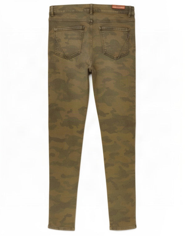 Zara Womens Trafaluc Skinny Jeans EU 38 Pequeno W28 L28 Camuflagem Cáqui