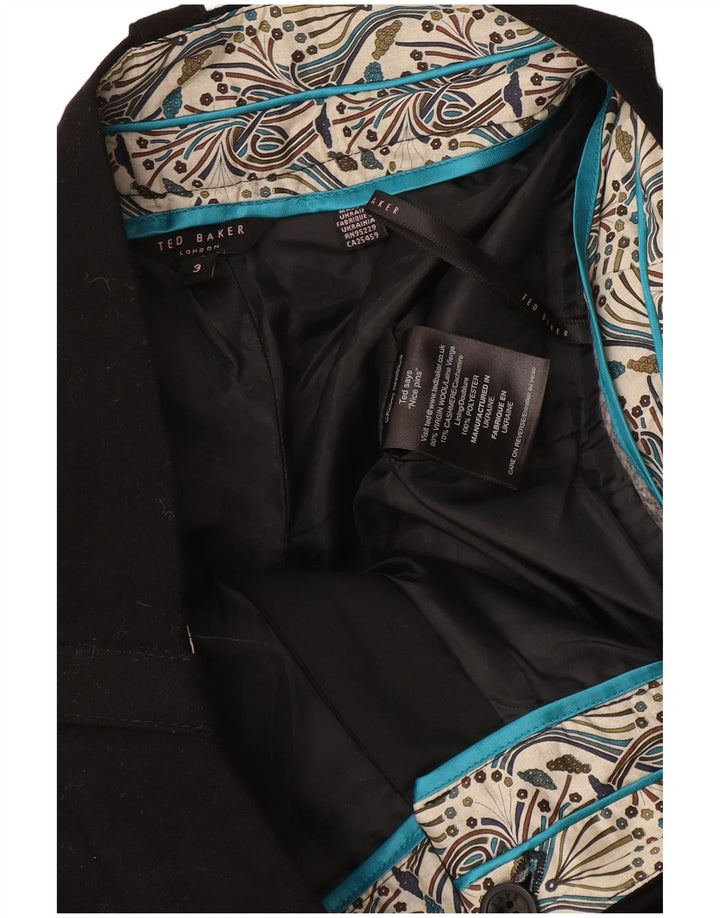 Shorts feminino casual Ted Baker tamanho 3 médio W34 poliéster preto