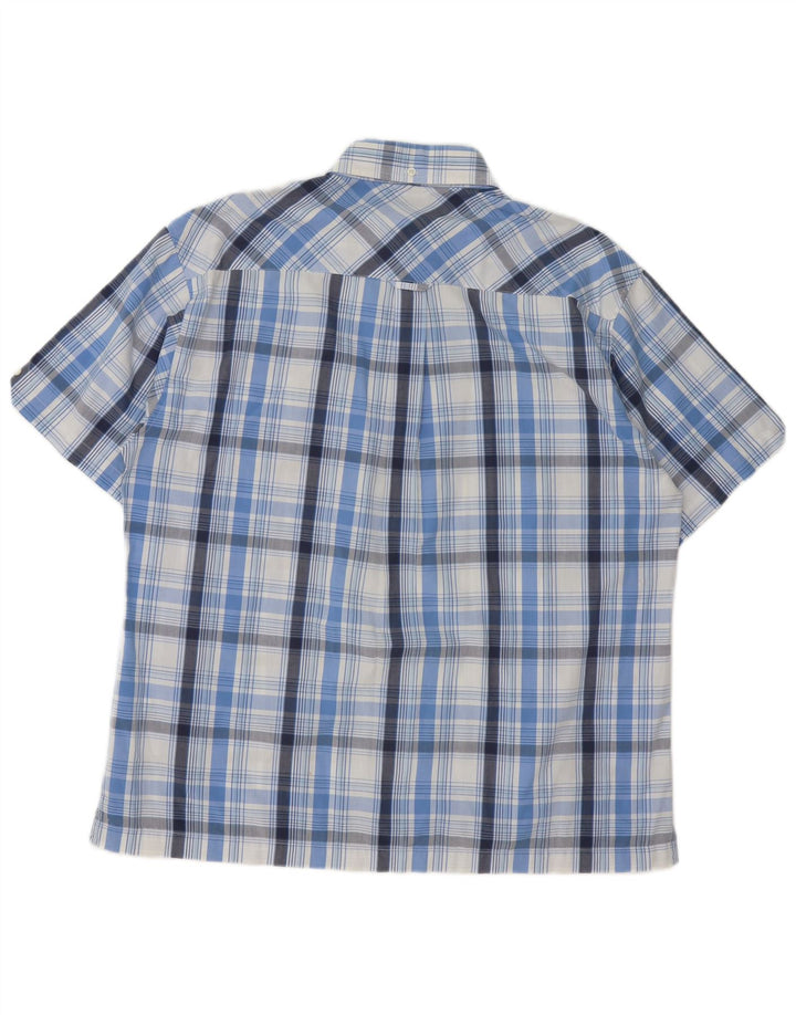 Camisa masculina de manga curta Ben Sherman grande algodão xadrez azul