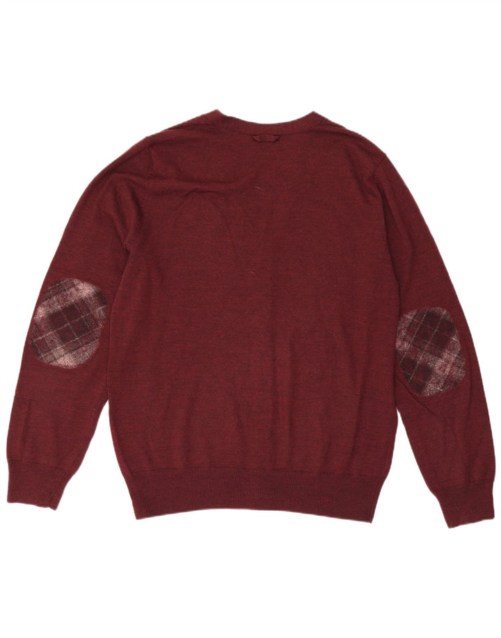 Suéter cardigã masculino Fred Perry médio lã cor de vinho