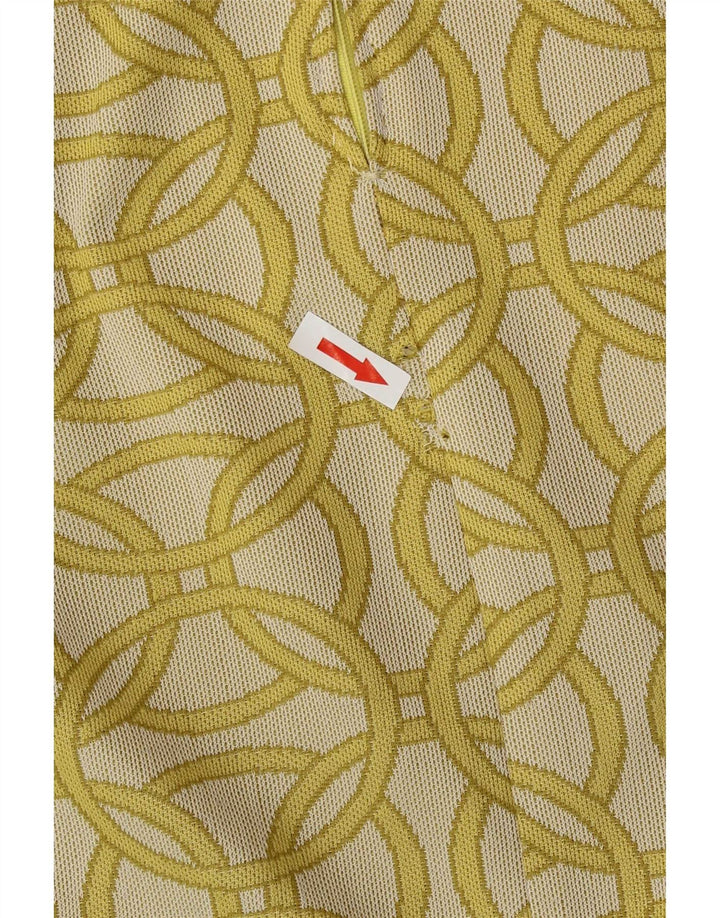Saia feminina vintage linha A W30 médio amarelo geométrico