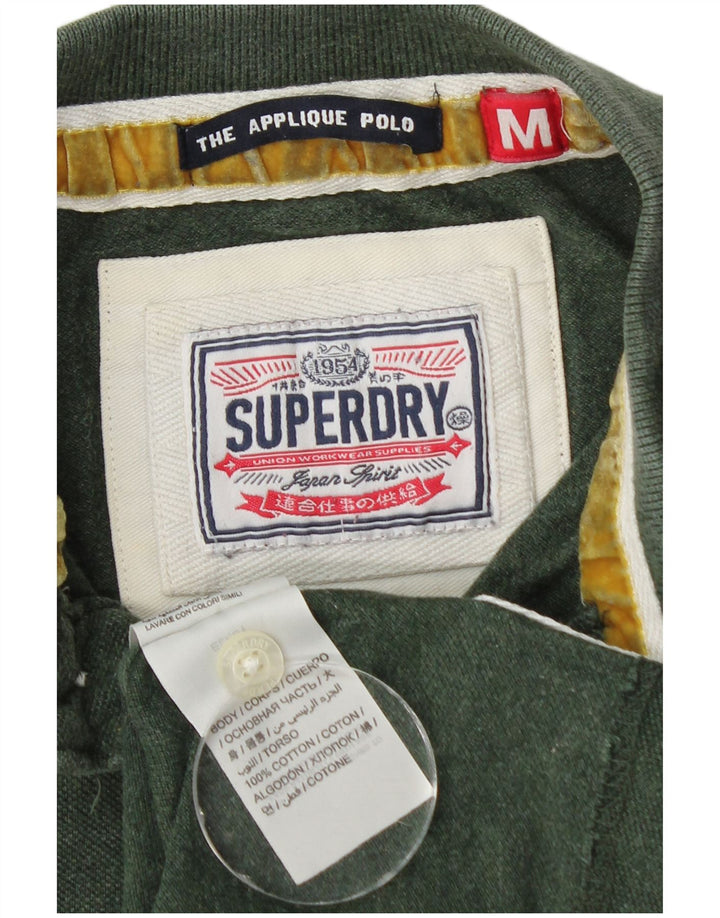 Camisa polo masculina Superdry Graphic verde médio algodão