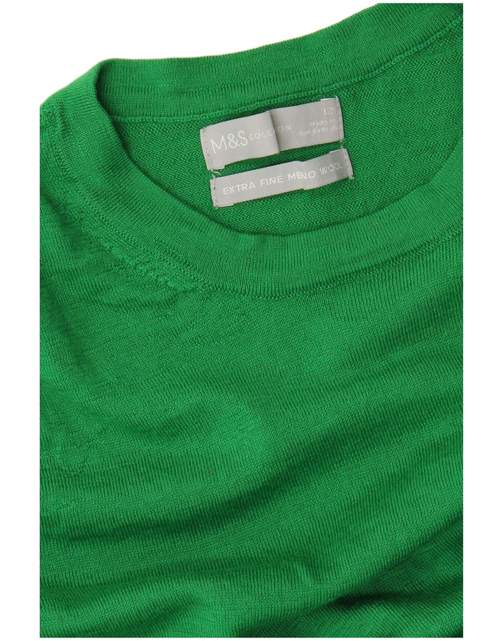 Suéter feminino Marks & Spencer com gola canoa Reino Unido 12 verde médio