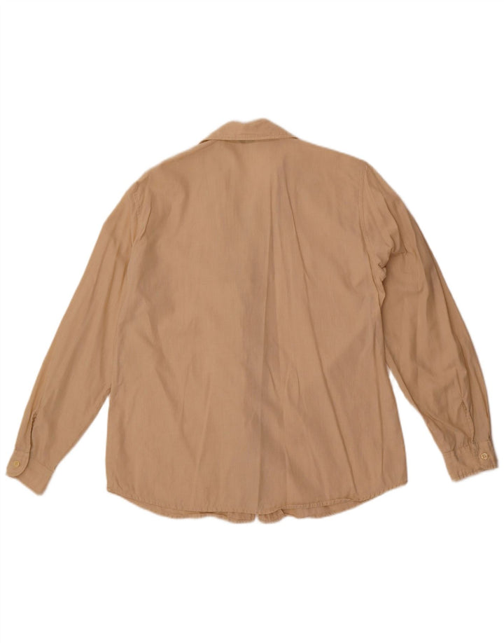 Camisa feminina Benetton UK 14 algodão bege médio