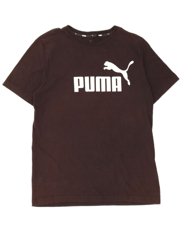 Puma Mens Graphic T-Shirt Top Médio Algodão Preto
