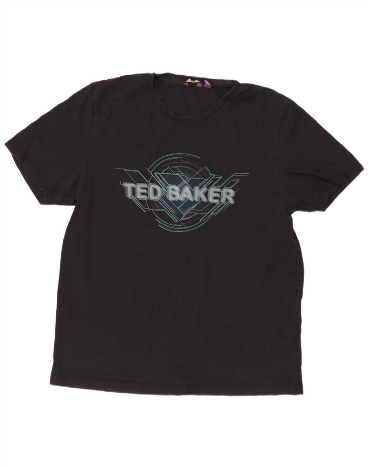 Camiseta gráfica masculina TED BAKER tamanho superior 6 2XL preta