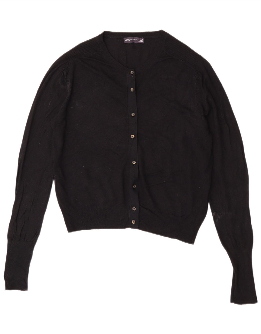 Suéter cardigã feminino grande Marks & Spencer Reino Unido 10 pequeno preto