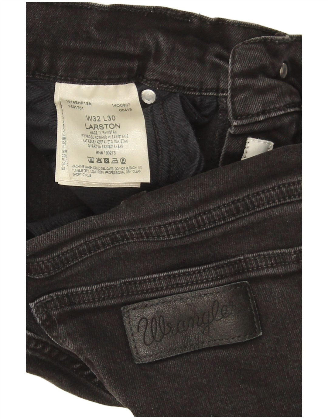 Wrangler Mens Larston Tapered Jeans Slim W32 L30 Algodão Cinza