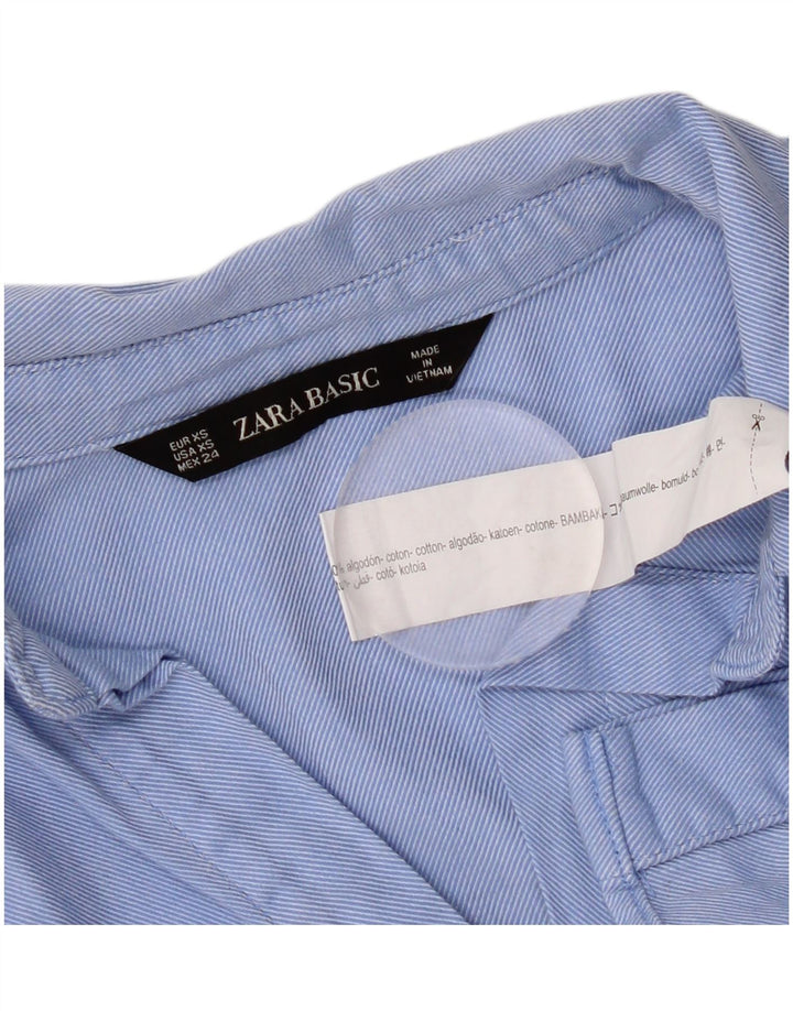 Camisa oversized feminina Zara UK 6 XS algodão azul