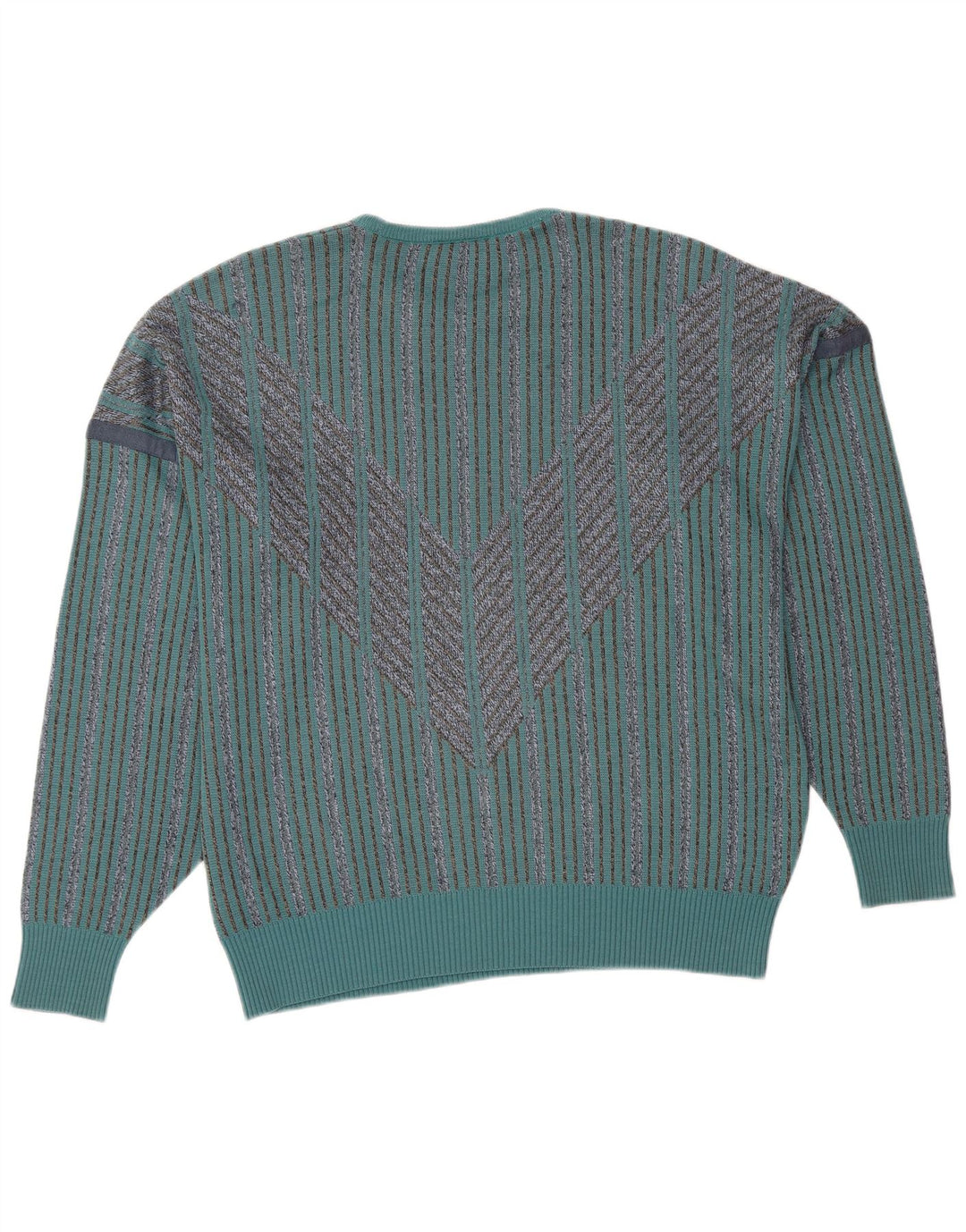 Suéter masculino PIERRE SANGAN com gola redonda, grande acrílico listrado azul