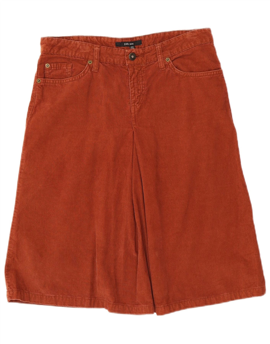 Saia feminina de veludo Zara EU 38 pequena W28 marrom