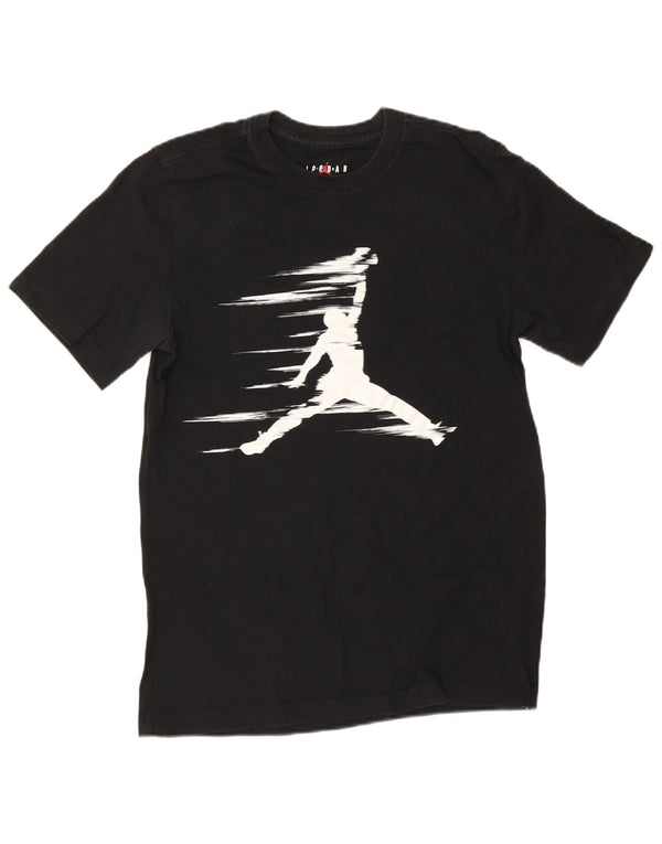 Jordan Camiseta masculina gráfica top pequeno algodão preto