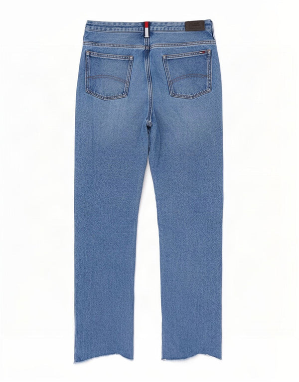 Jeans Tommy Hilfiger feminino desgastado slim W28 L28 algodão azul
