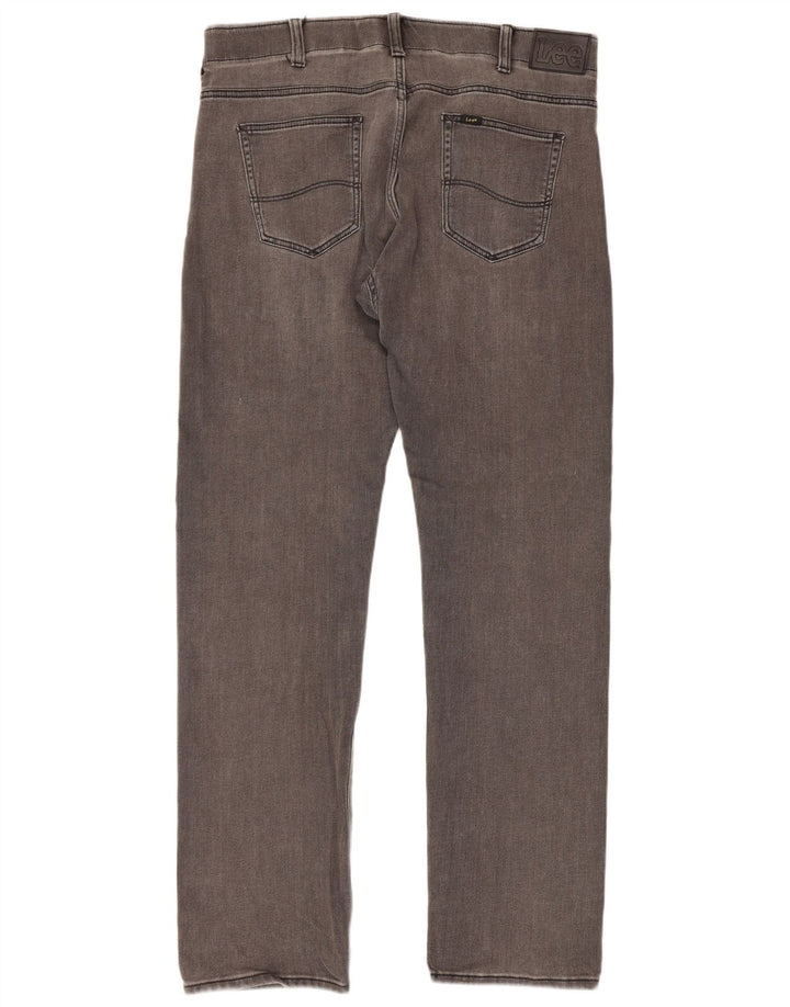 Lee Mens Slim Fit Jeans Reta W36 L34 Algodão Cinza