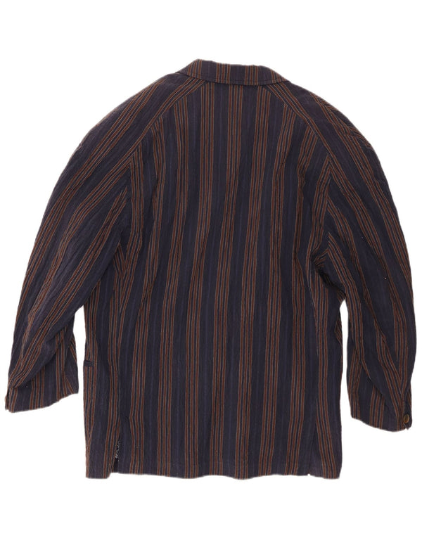 Jaqueta Blazer Masculina Ciao Tradicional Fit IT 46 Pequena Listrada Azul Marinho