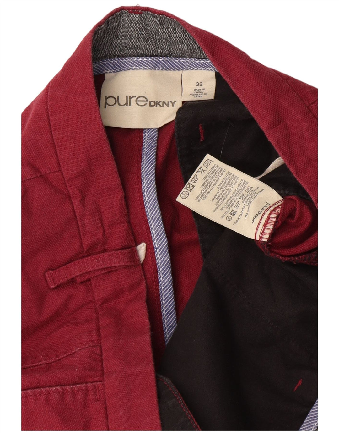 Dkny Mens Cargo Shorts W32 Médio Algodão Vermelho