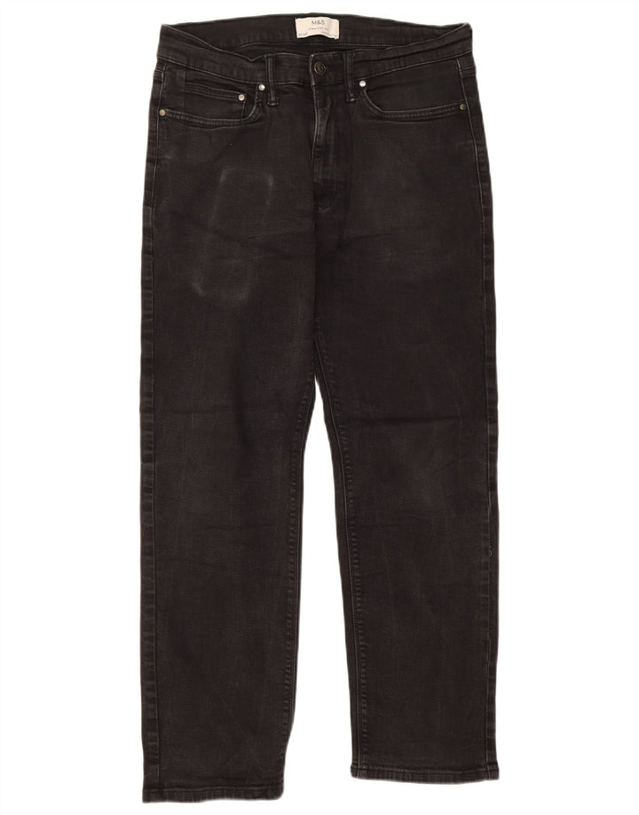 Jeans retos masculinos Marks & Spencer W32 L29 algodão preto