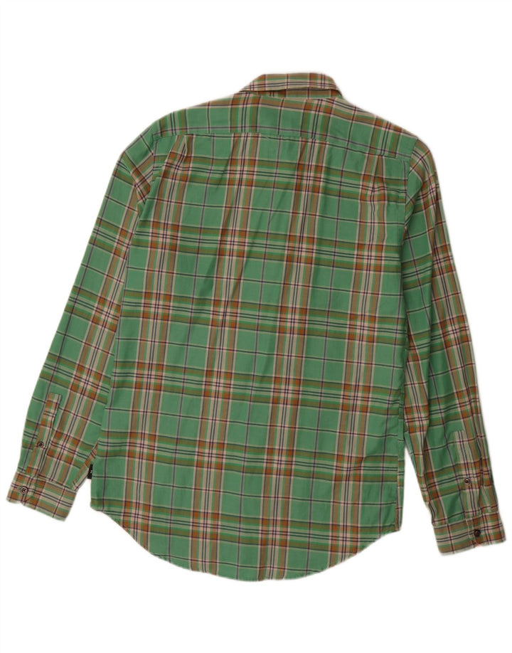 PAUL SMITH Camisa masculina de flanela sob medida, pequena, verde, xadrez, algodão